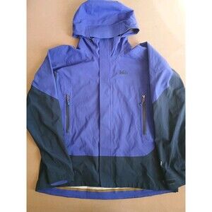 REI Coop Men's Element Rain Jacket Blue Packable Large Hiking Trail Camping